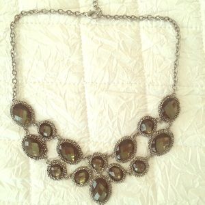 Black stone dangle necklace